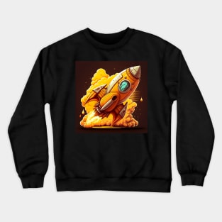 Space Rocket cartoon style Crewneck Sweatshirt